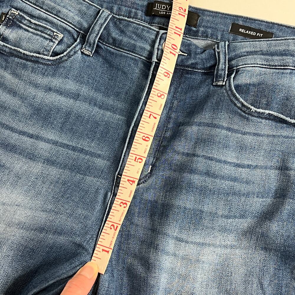Judy Blue Relaxed Fit Jeans Medium Wash Stretch Denim Braided Size 32 - Picture 7 of 12